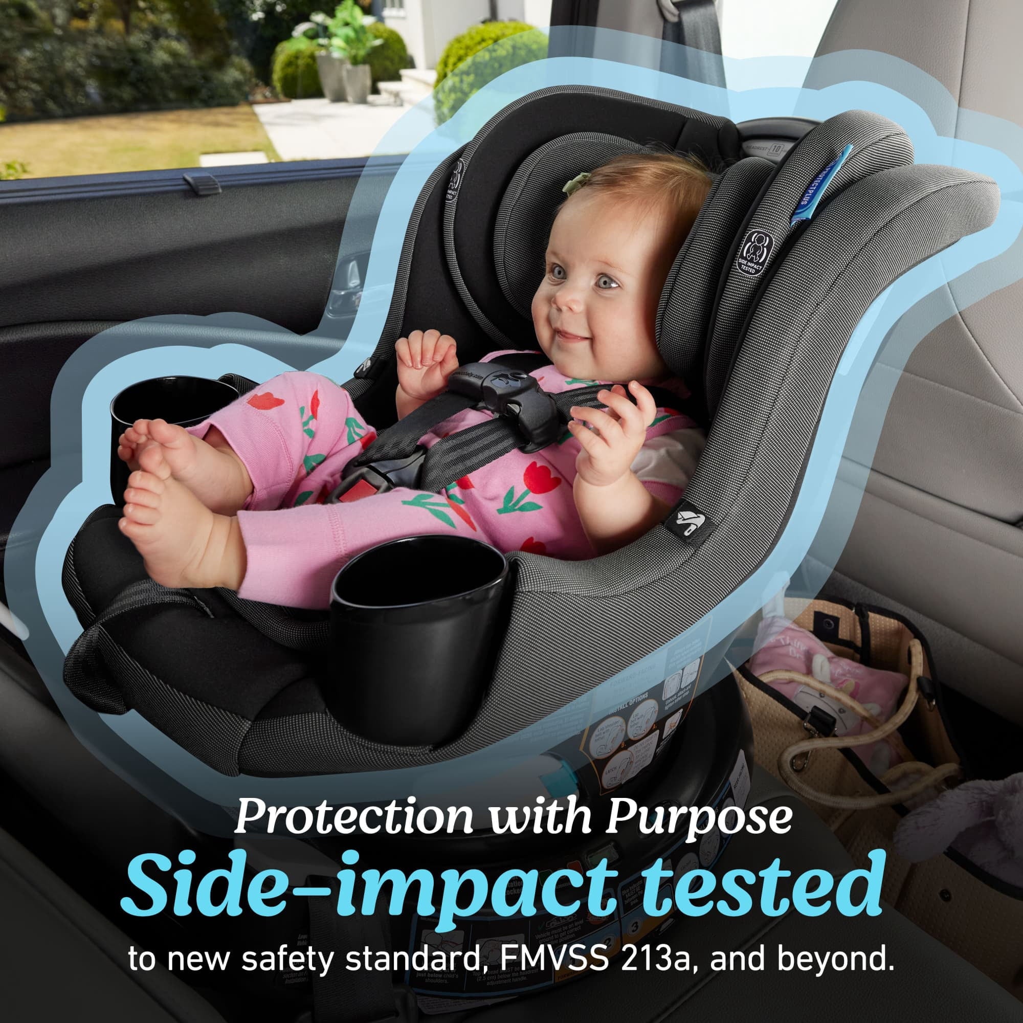 Easyturn 360 2-In-1 Convertible Car Seat, Cyran, Black
