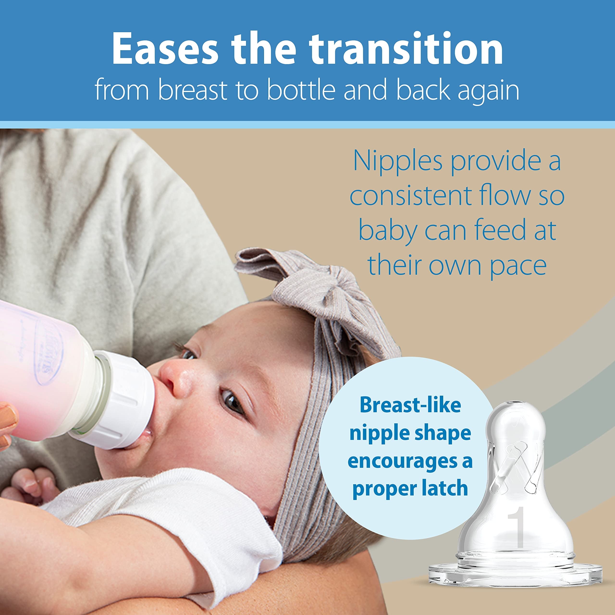 Natural Flow Anti-Colic Options+ Narrow Glass Baby Bottle, 8Oz, Blue/Glow Sleeves, 3 Pack