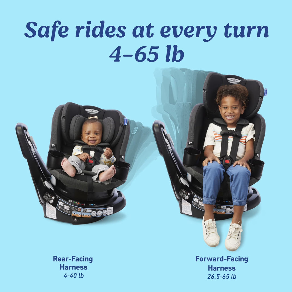 Easyturn 360 2-In-1 Convertible Car Seat, Cyran, Black