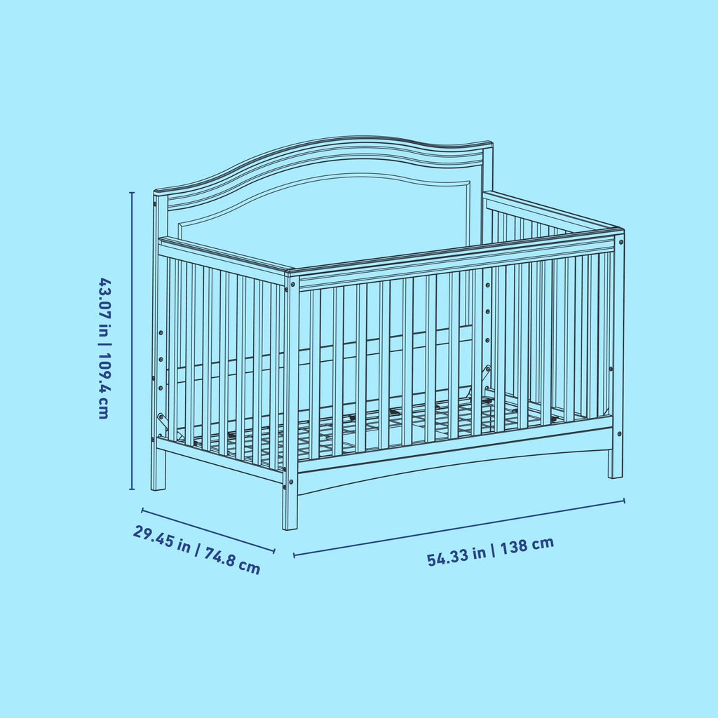 Paris 4-In-1 Convertible Baby Crib, White