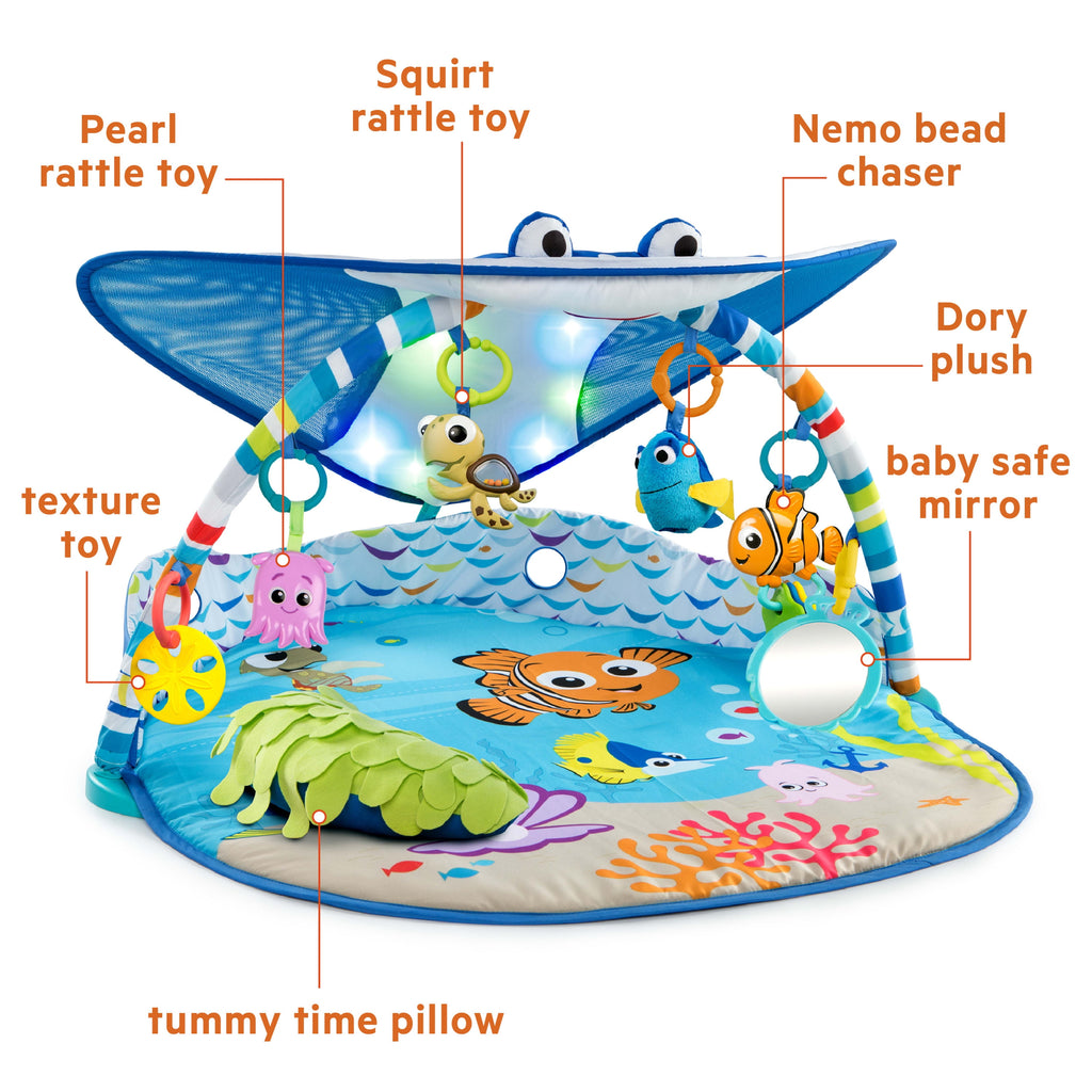 Bright Starts  Baby Finding Nemo Mr. Ray Ocean Lights & Music Activity Gym and Play Mat