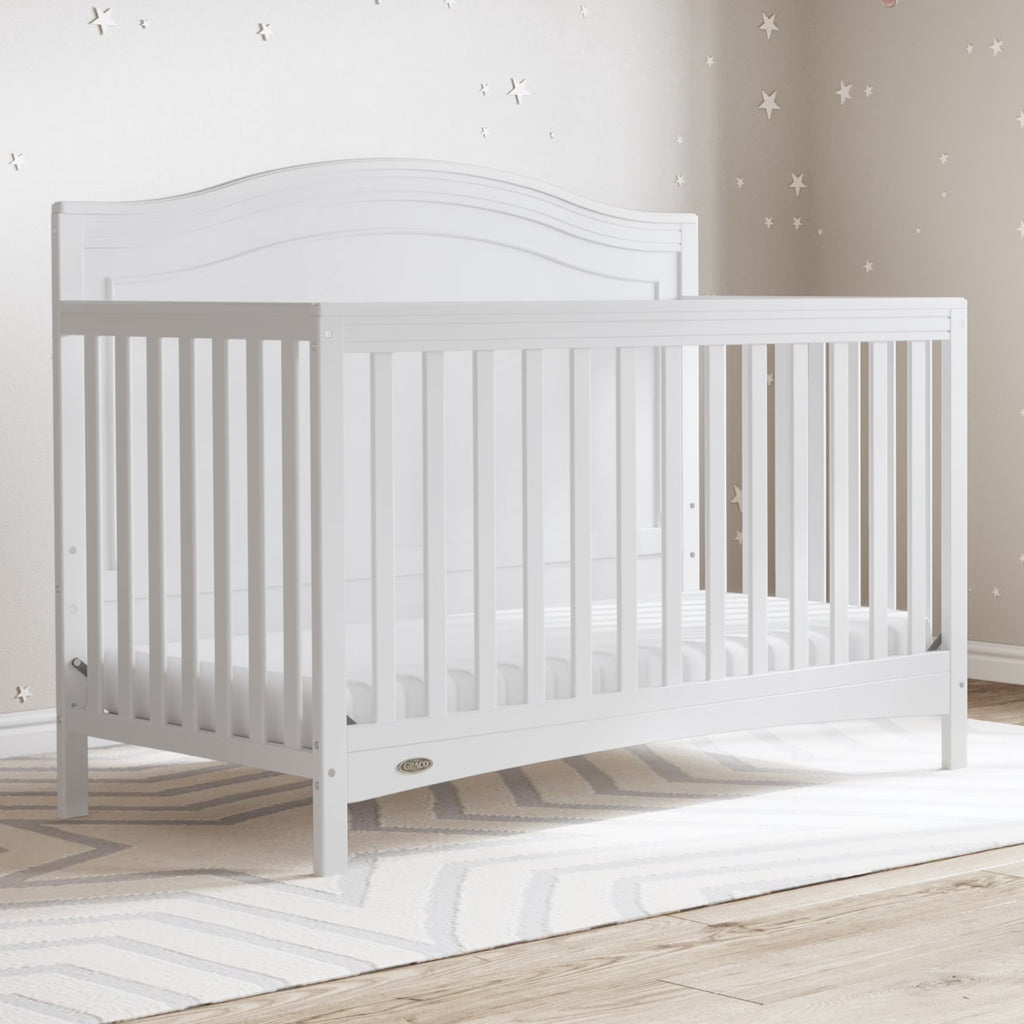 Paris 4-In-1 Convertible Baby Crib, White