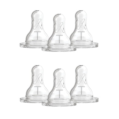 Dr. Brown’S Level T Narrow Baby Bottle Nipple, Slower Flow Rate for Infants, 100% Silicone Bottle Nipple, BPA Free, 0M+ – 6-Pack