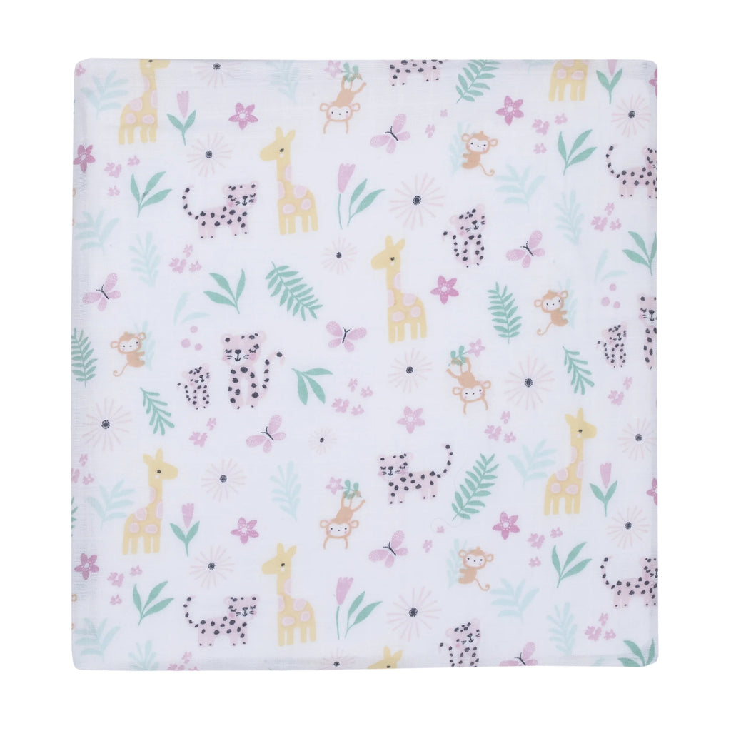Single Pack Muslin Swaddle Blanket Jungle Girl