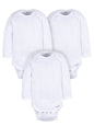 Gerber Gender Neutral Leisure White Long Sleeve Cotton Bodysuit, 3-Pack, Sizes Preemie - 24 Months