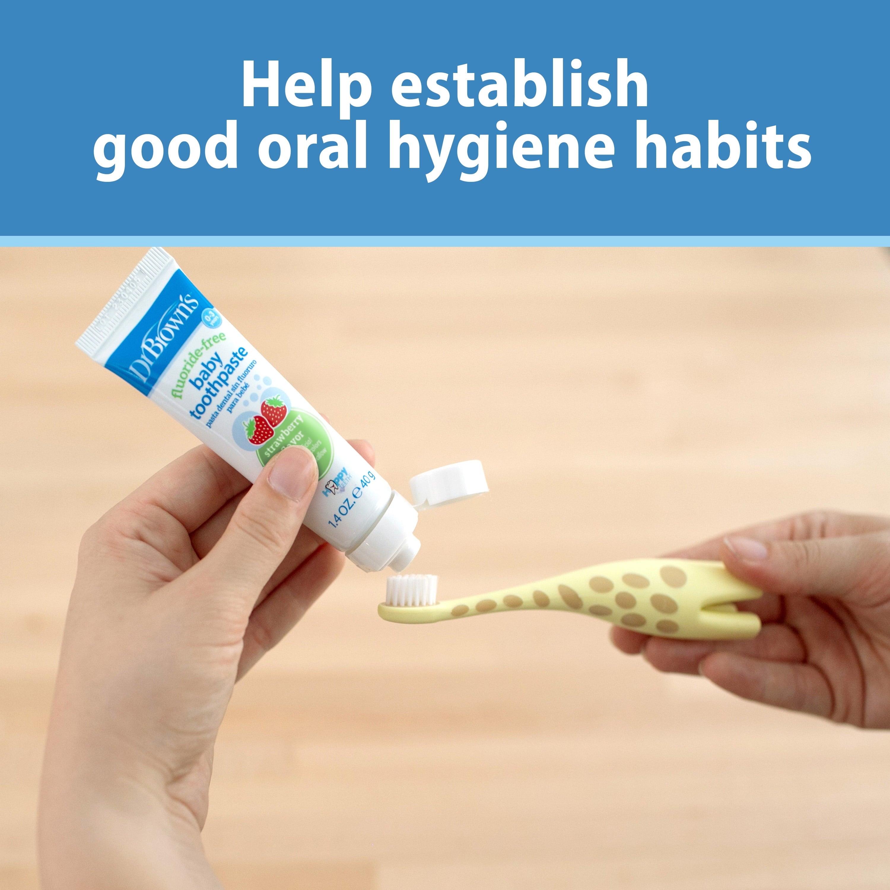 Infant-To-Toddler Training Toothbrush and Toothpaste, Giraffe/Strawberry, 0-3 Years, Set