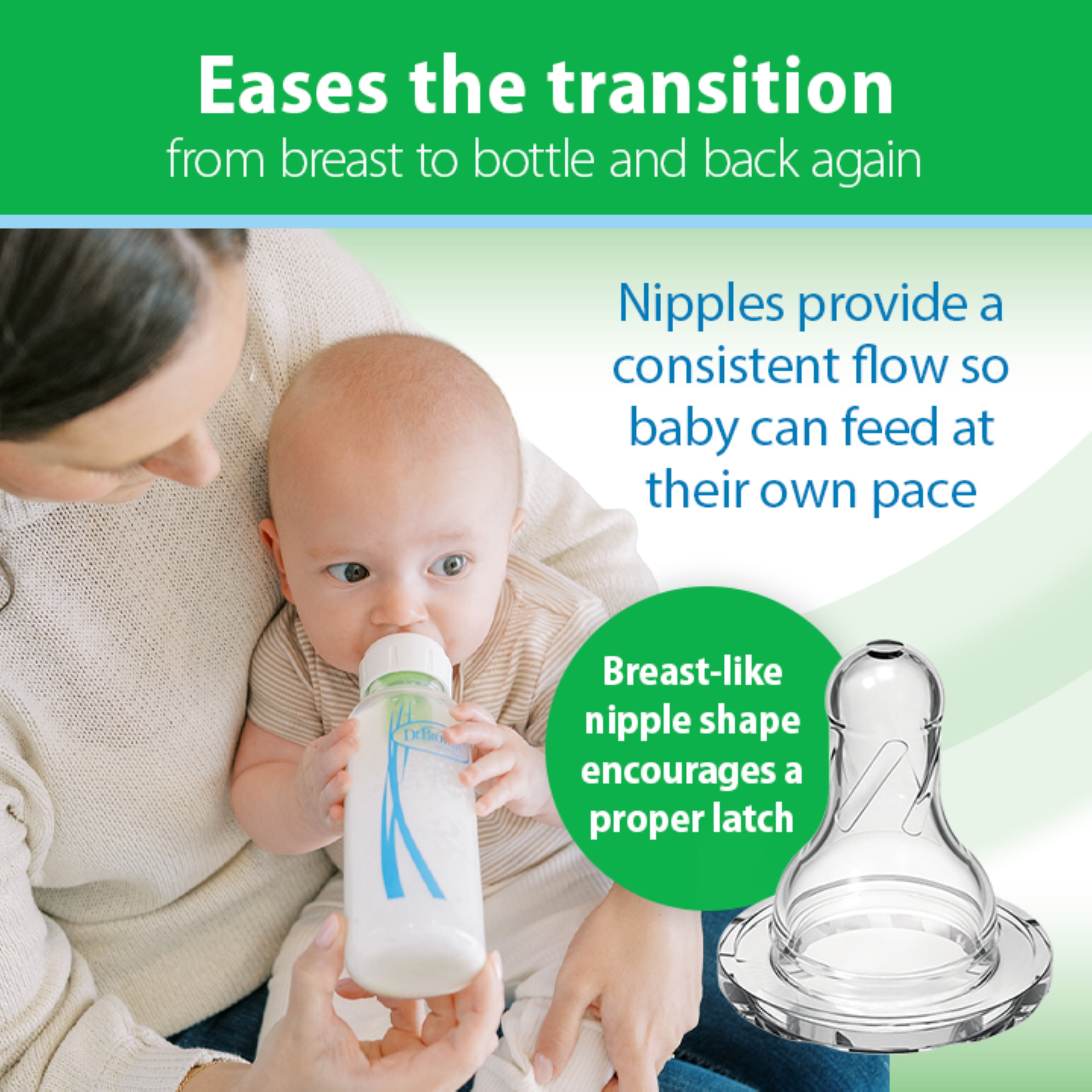 Anti-Colic Options+ Narrow Glass Baby Bottle, 8 Oz/250 Ml, with Level 1 Slow Flow Nipple, BPA Free, 0M+, 2 Pack
