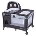 Baby Trend Nursery Den Playard with Rocking Snooze Pod and Flip-Over Changer, Pebble Stone Grey