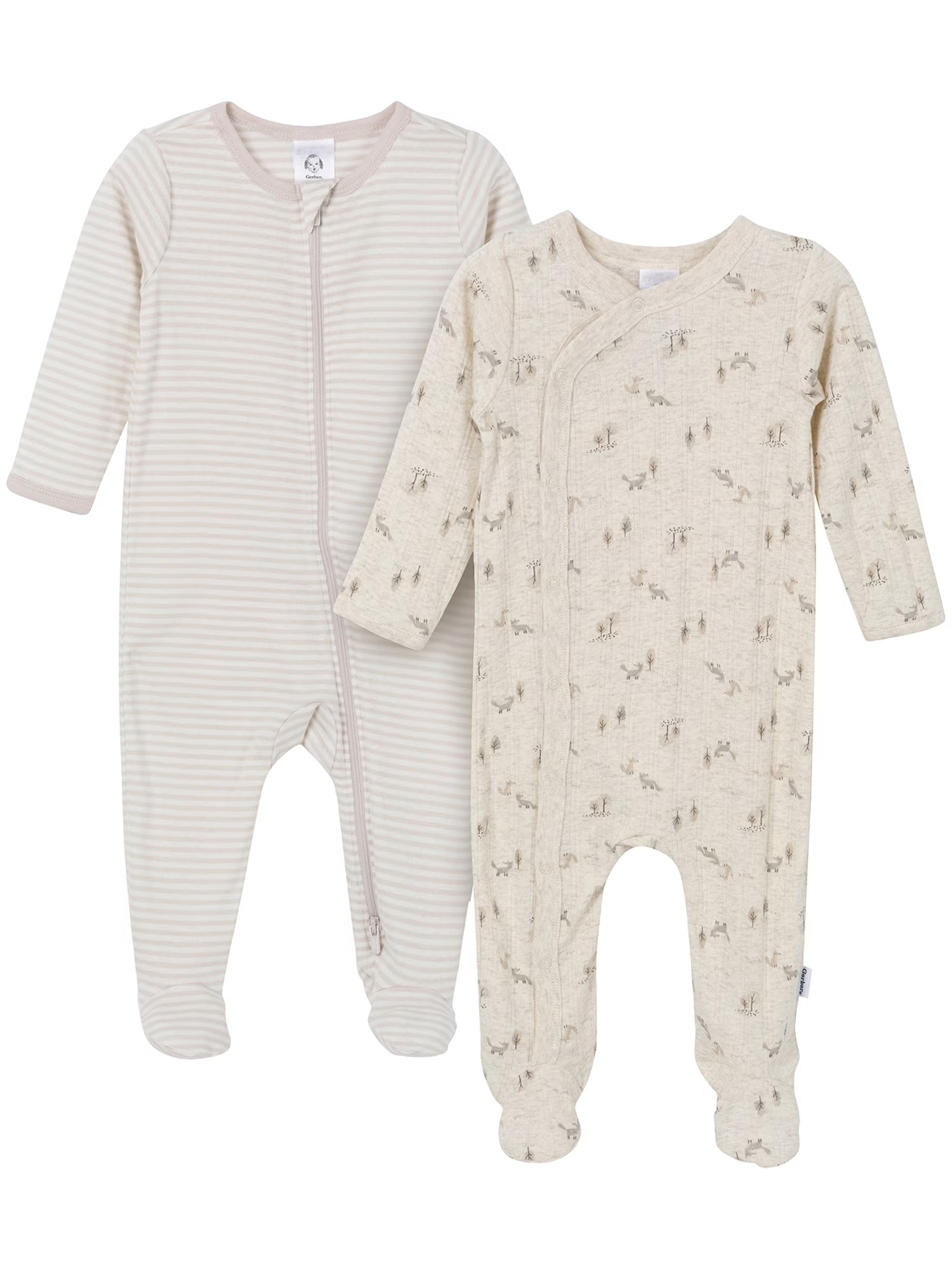 Gerber Gender Neutral Sleep ´N Play Footed Pajamas, 2-Pack, Sizes Preemie - 6/9 Months