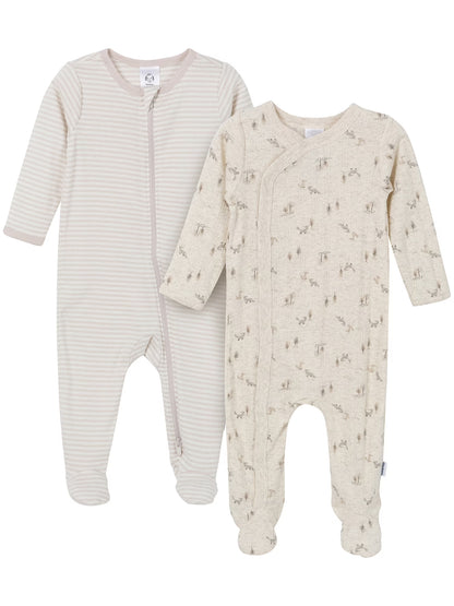 Gerber Gender Neutral Sleep ´N Play Footed Pajamas, 2-Pack, Sizes Preemie - 6/9 Months
