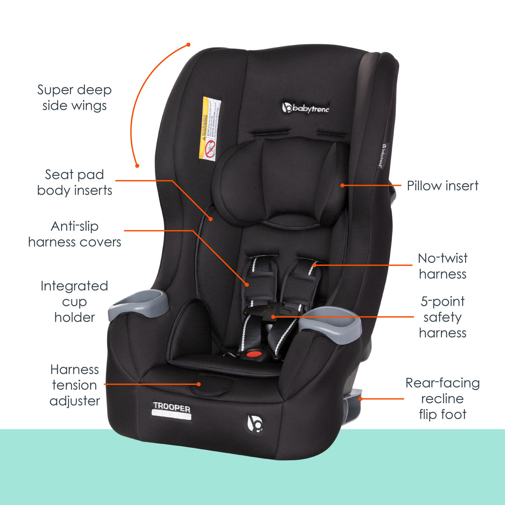 Trooper 3-In-1 Convertible Car Seat - Desert Black