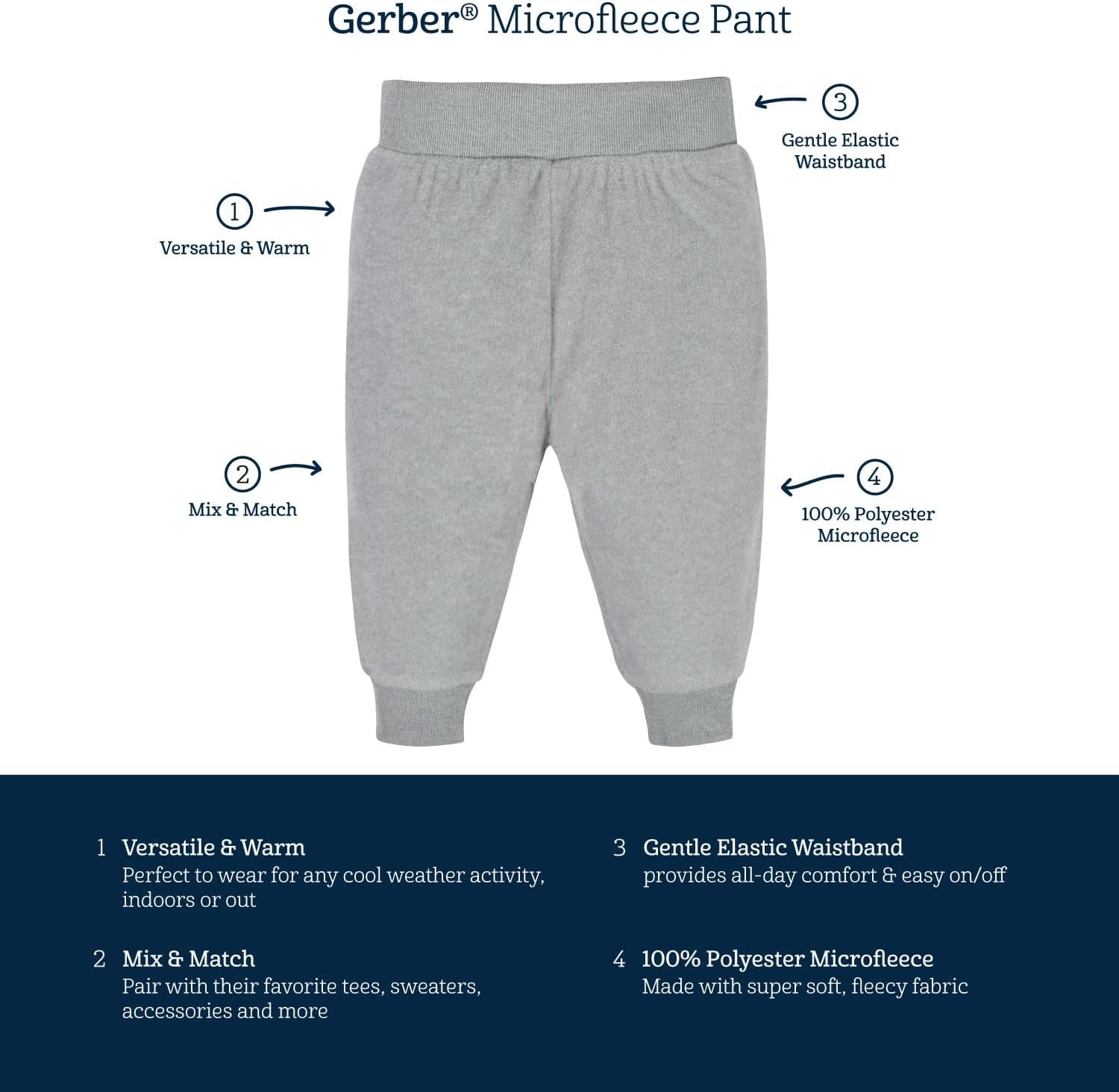 Baby Boys 4-Pack Microfleece Sweatpants