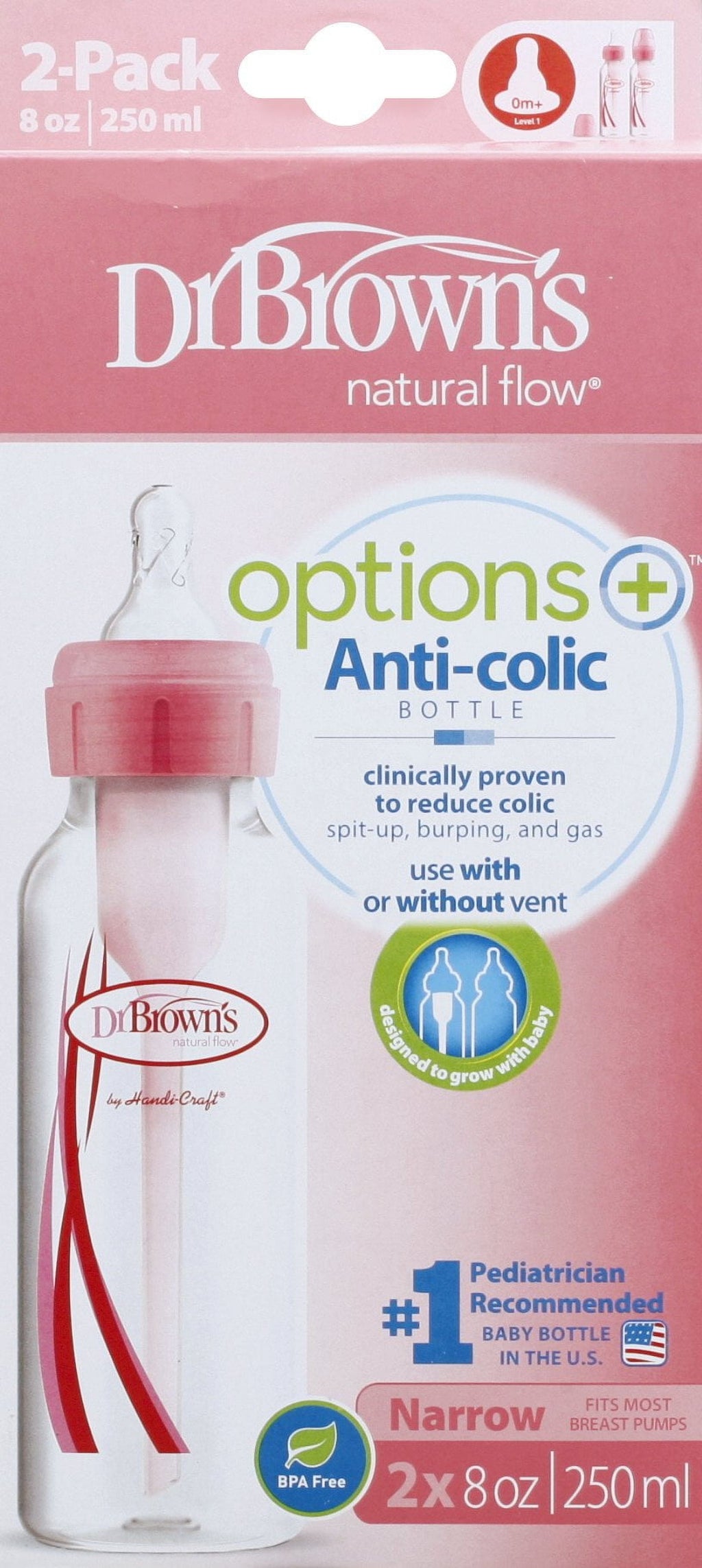 Natural Flow Options Reduces Colic Pink Bottles - 2 CT