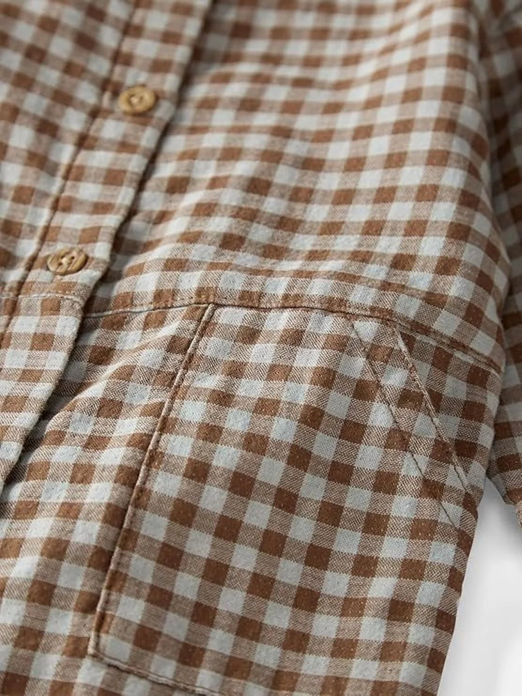 BROWN Baby Organic Cotton Gingham Button-Front Jumpsuit, US Newborn