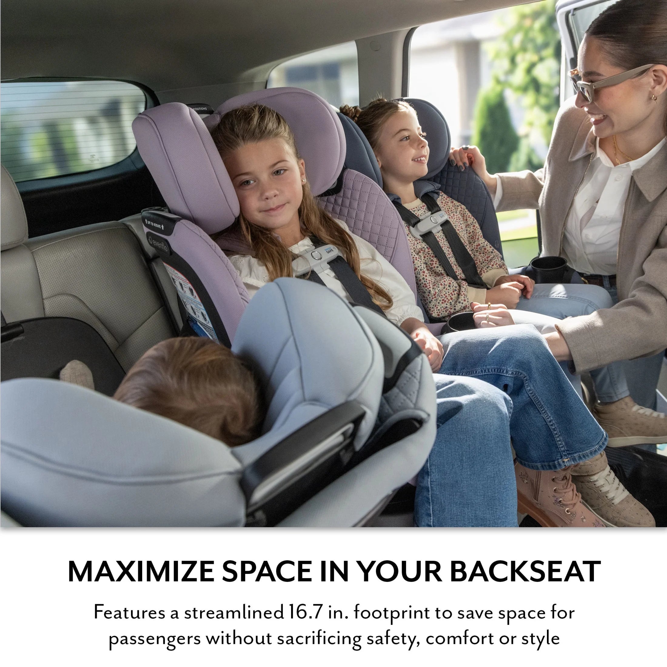 Revolve360 Slim 2-In-1 Rotating Car Seat with Green & Gentle Fabric (Flint)