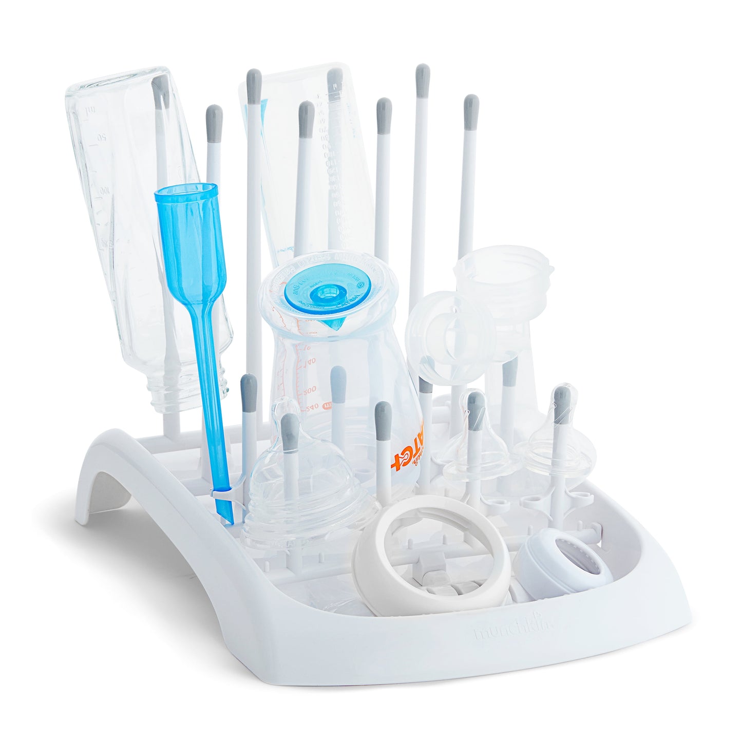 Munchkin® Baby Bottle and Sippy Cup Cleaning Set, Includes Fold™ Drying Rack and Bristle™ Bottle Brush, Gray