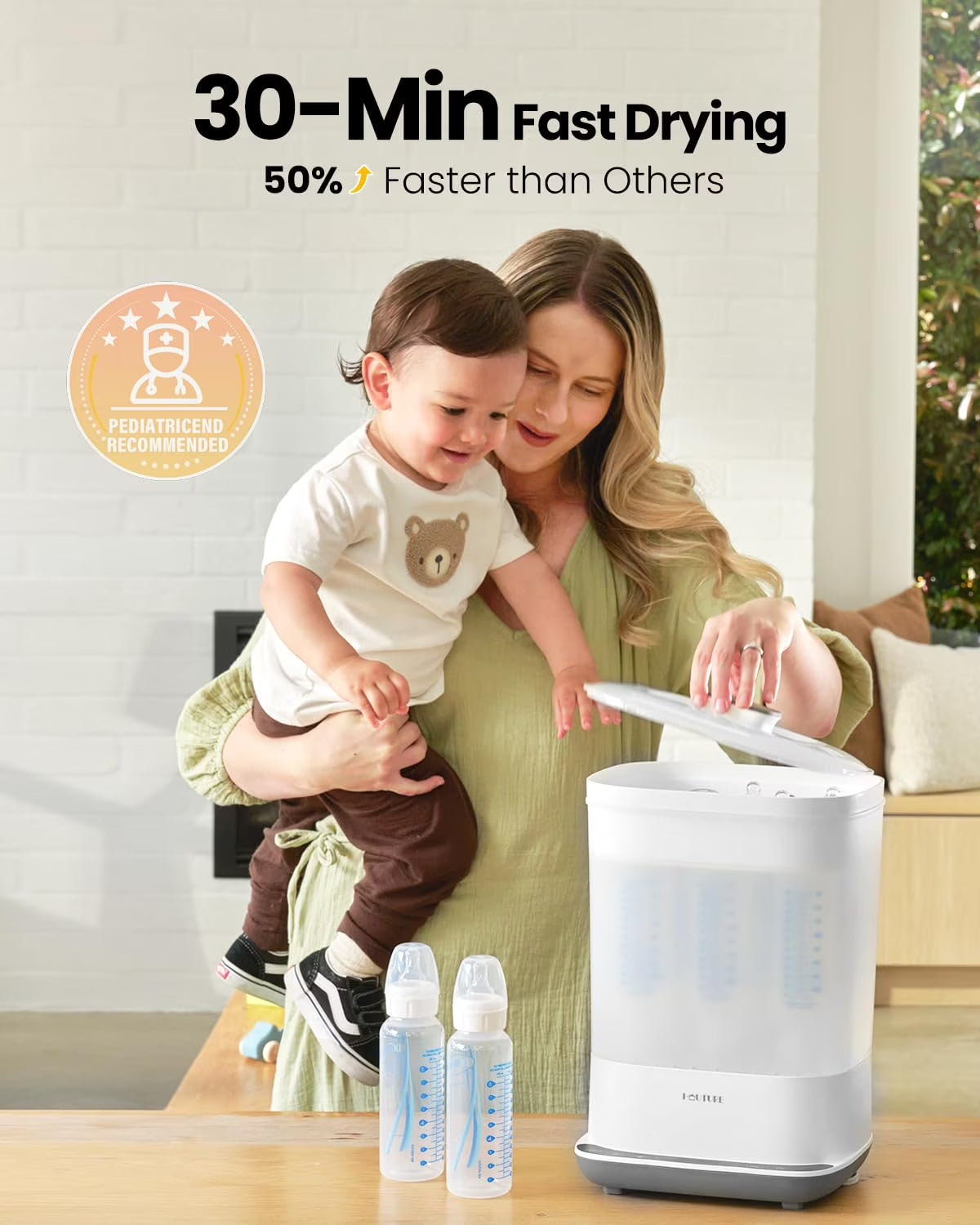 Bottle Sterilizer and Dryer, 6-In-1 Electric Steam Sterilizer for Baby Bottles & Accessories