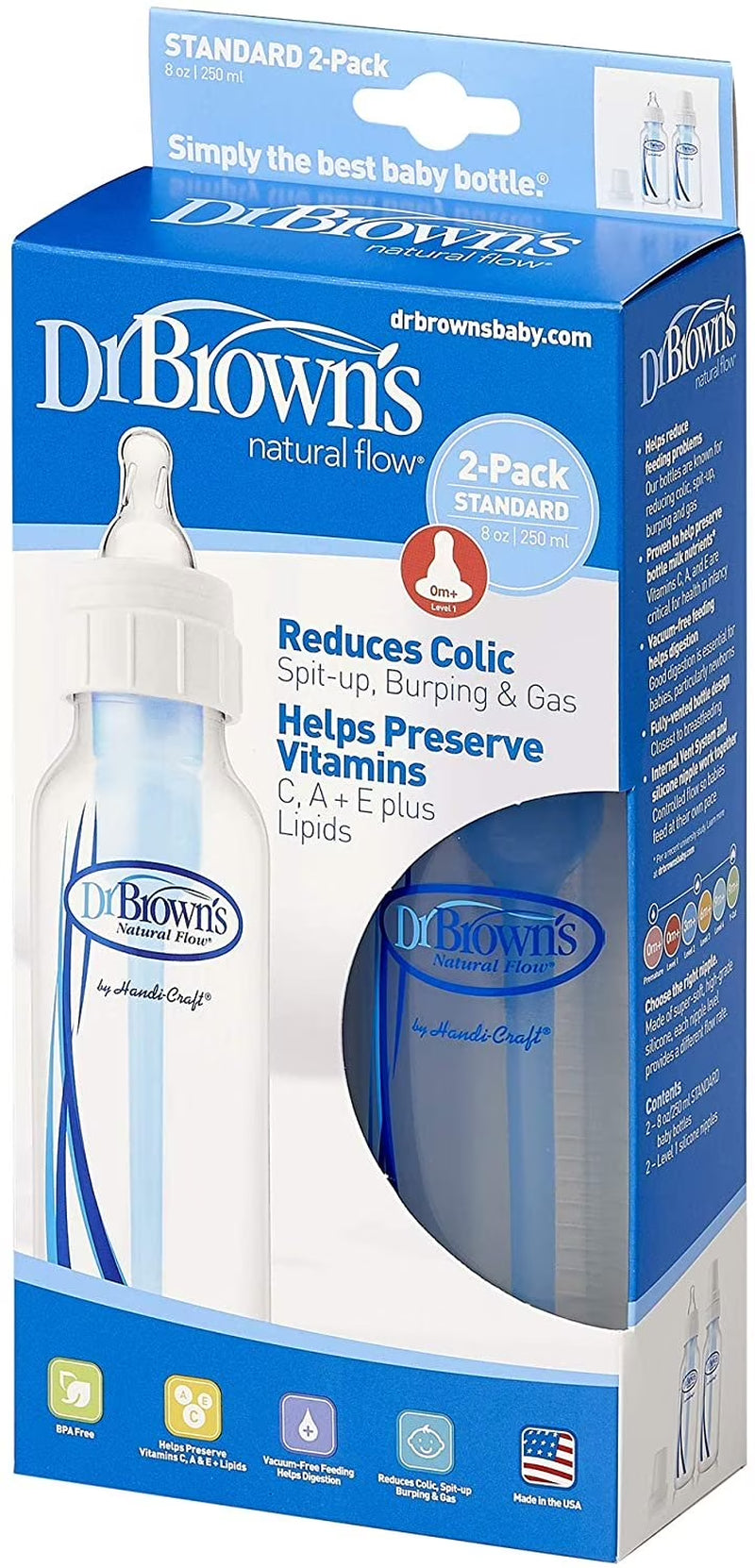 Natural Flow Standard Bottle, 8Oz - 2Pk