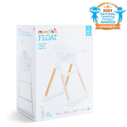 Munchkin® Float™ Easy Clean Foldable Infant and Toddler High Chair, White, Unisex