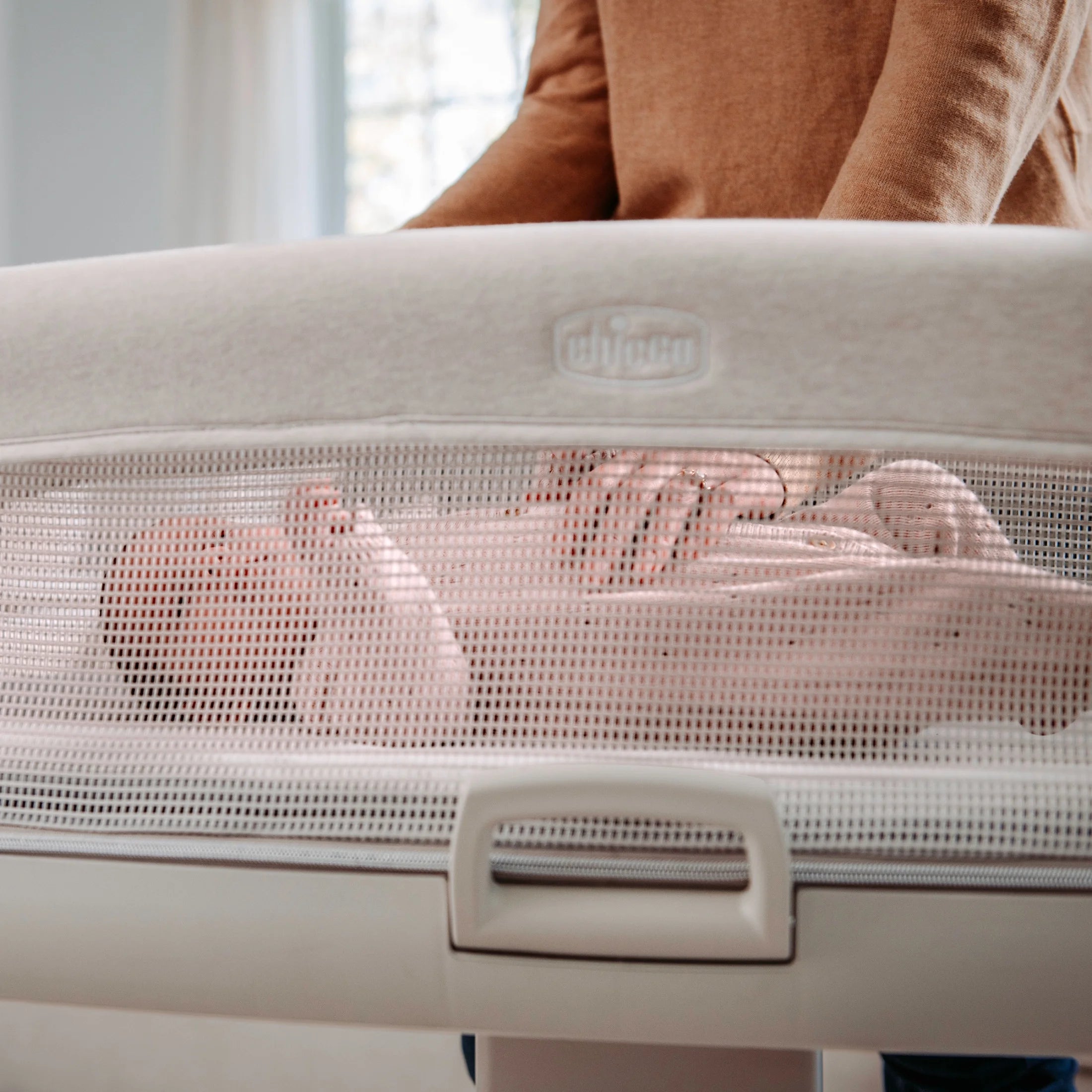 Close to You 3-In-1 Portable Bedside Bassinet and Changing Table with Storage Organizer - Oat (Beige), New