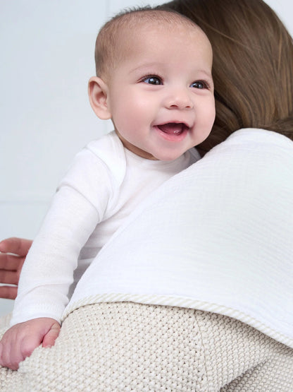 Gerber Gender Neutral Leisure White Long Sleeve Cotton Bodysuit, 3-Pack, Sizes Preemie - 24 Months