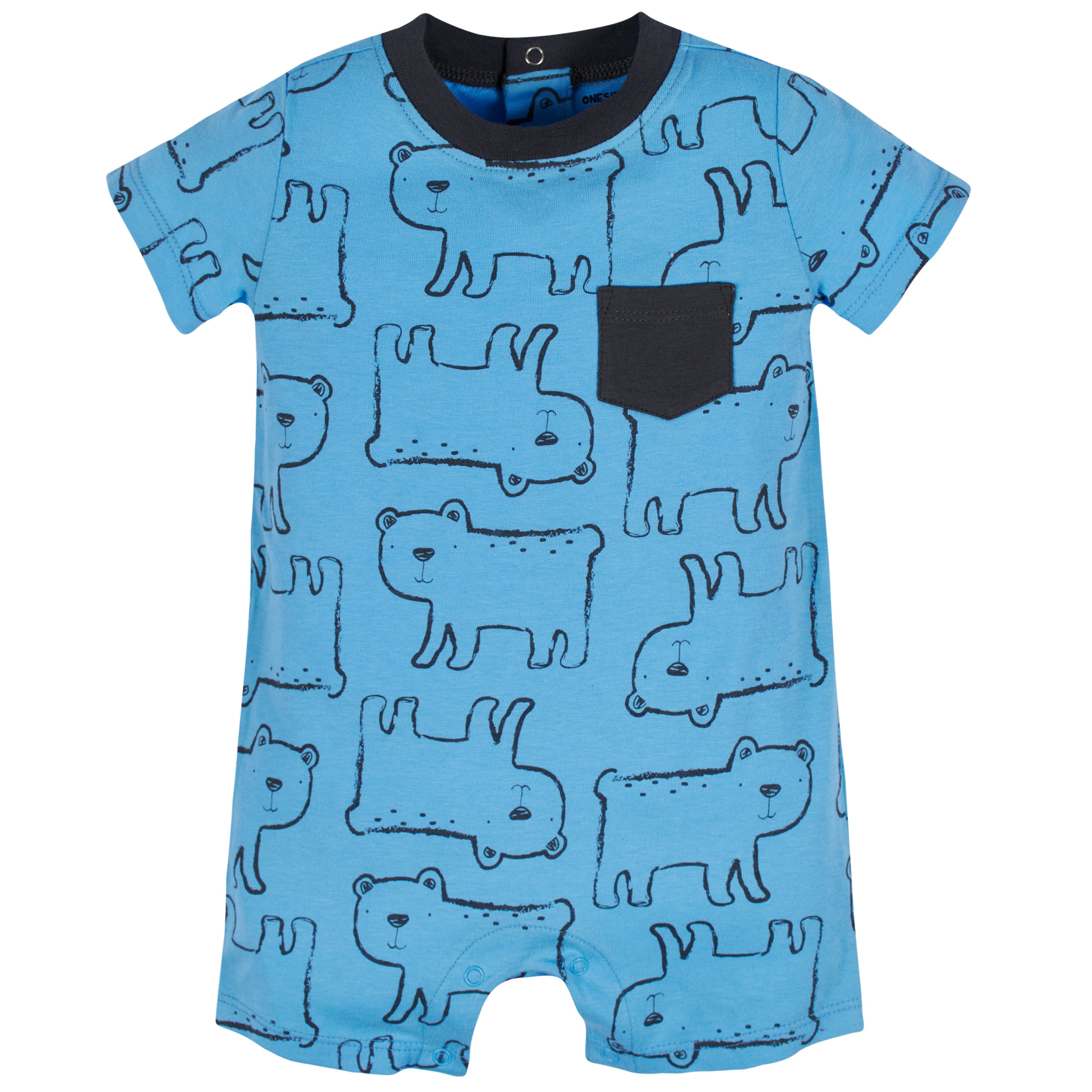 Brand Baby Boy Short Sleeve and Sleeveless Rompers, 3-Pack, Sizes 0/3 Months - 24 Months