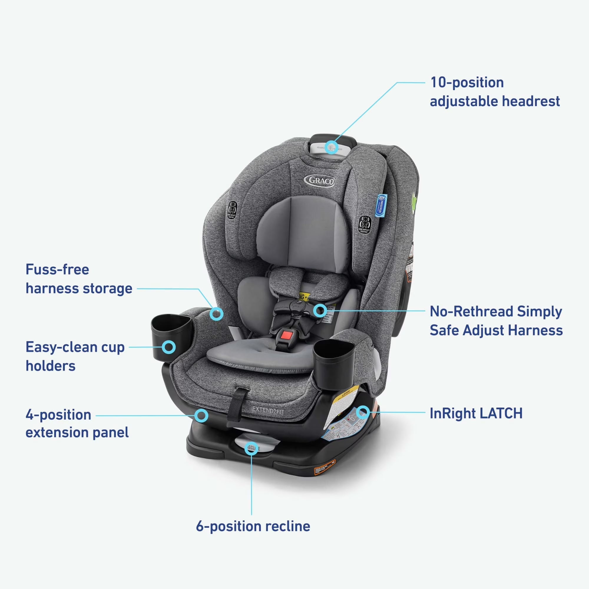 Extend2Fit 3-In-1 Car Seat, Cullen, Grey