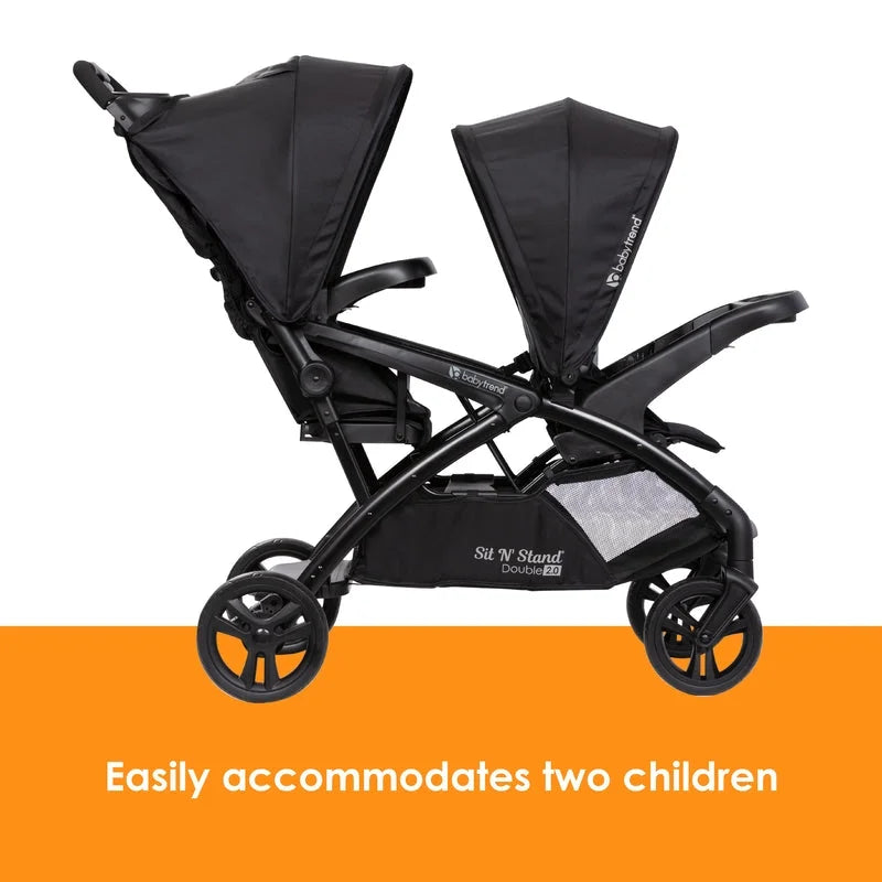 Baby Trend Sit N' Stand Double 2.0 Stroller, Dash Black
