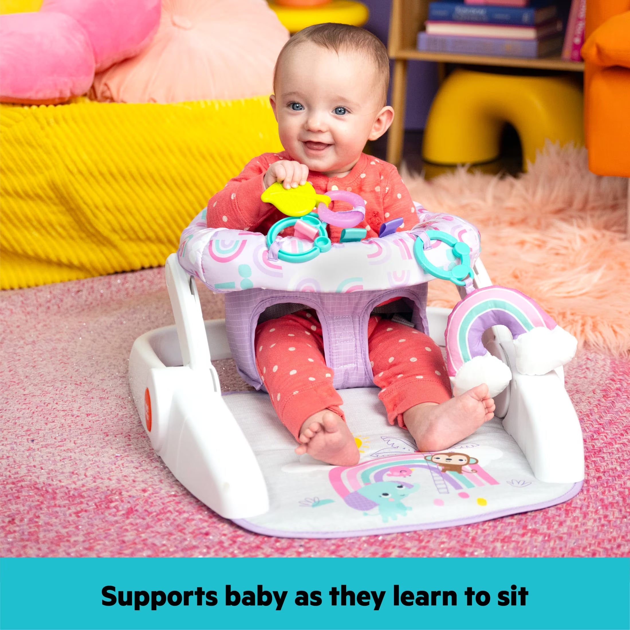 Learn-To-Sit 2-Position Floor Seat - Purple Paradise, Unisex, Infant