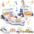 4 in 1 Baby Gym Play Mat & Baby Learning Walker, Activity Mat with Kick and Play Piano for Infant Newborn, Gift 0-12 Months