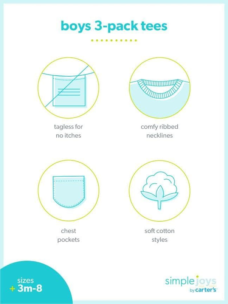 Baby Boys' 3-Pack Short-Sleeve Tee Shirts