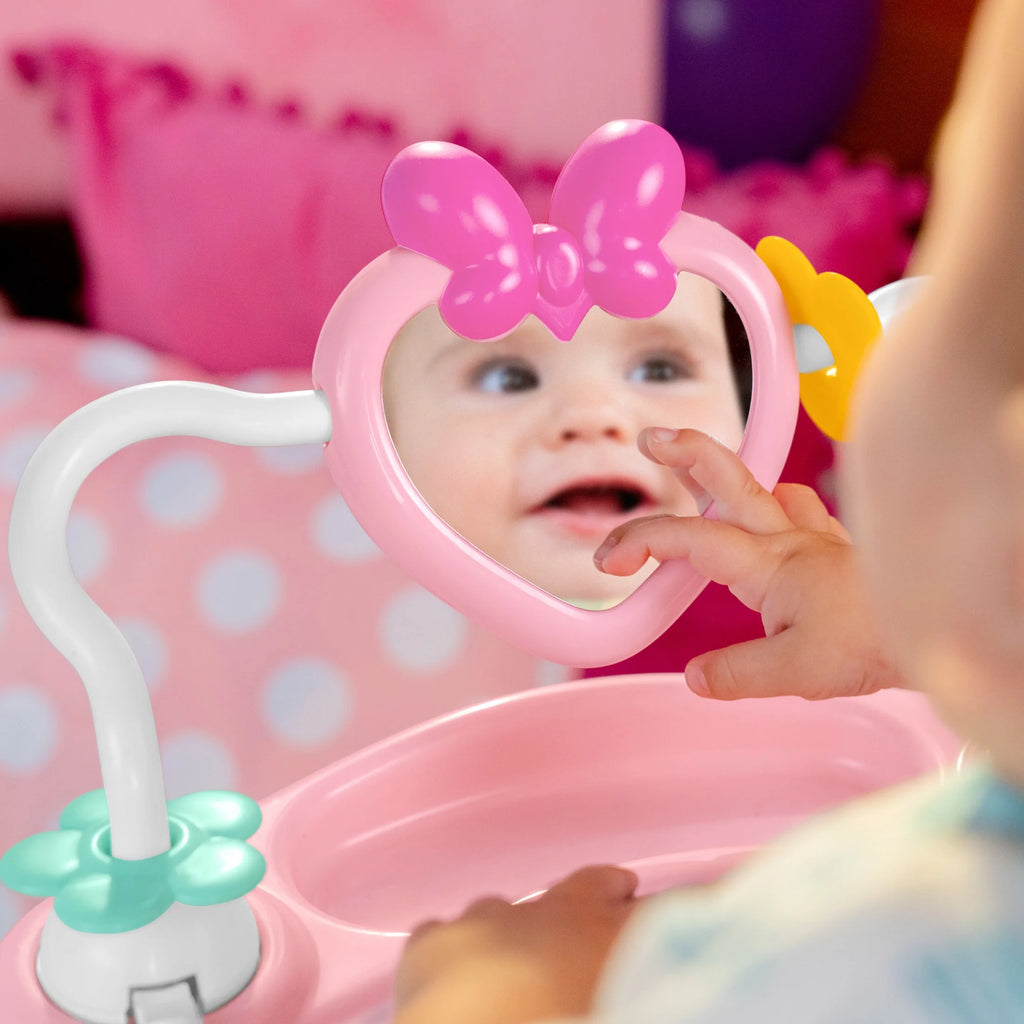 Disney Baby Minnie Mouse Forever Besties Infant Activity Center Jumper, Pink, Unisex, Infants Ages 6 Months to 1 Year