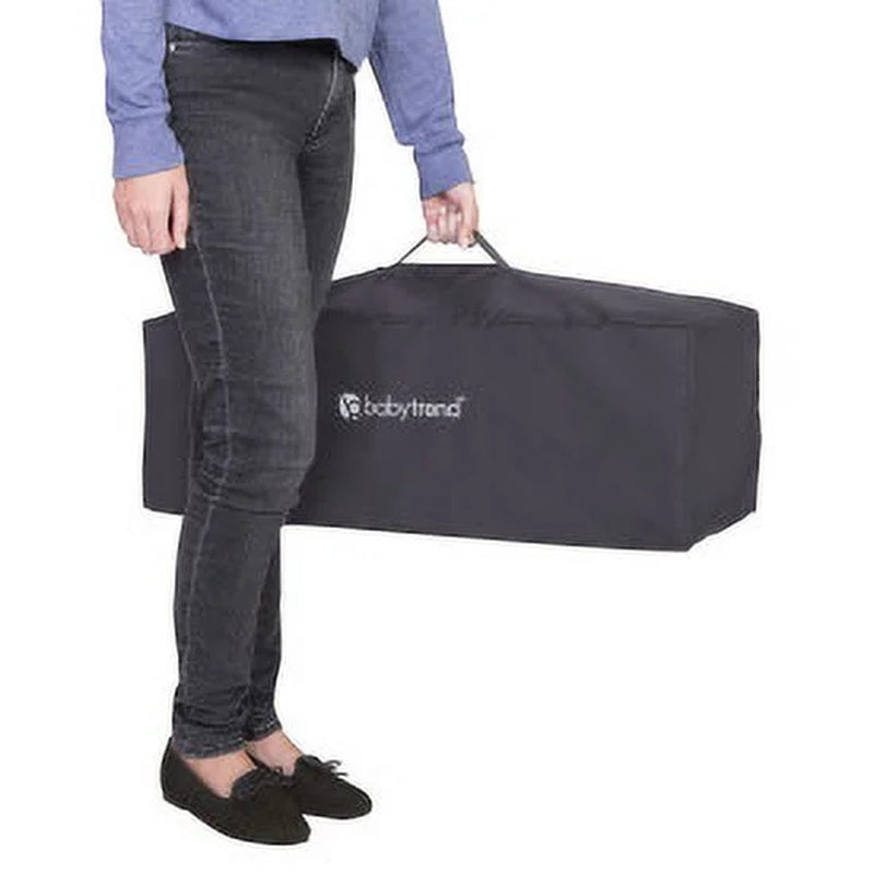 Baby Trend Nursery Den Playard with Rocking Snooze Pod and Flip-Over Changer, Pebble Stone Grey