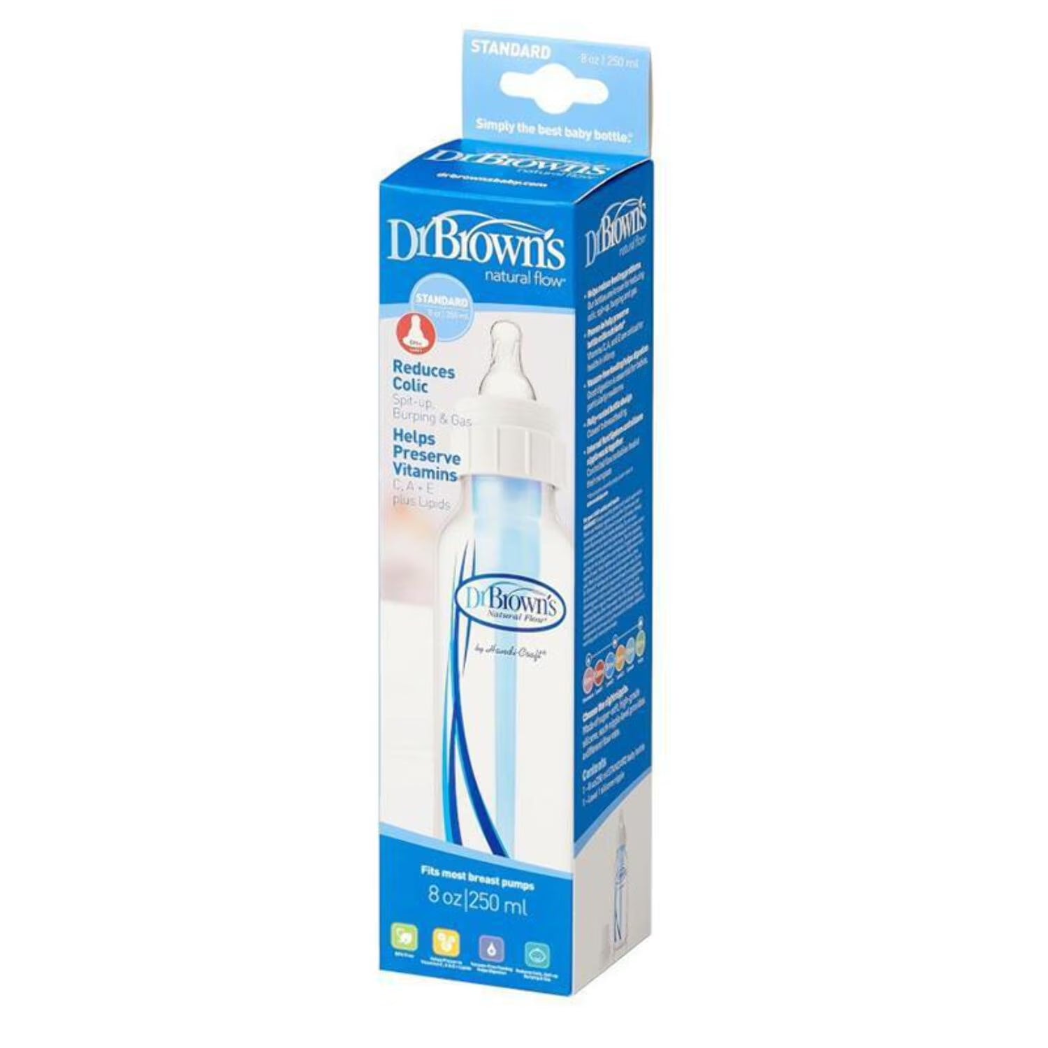 8 Oz/250 Ml Standard Baby Bottle - Natural Flow 0+