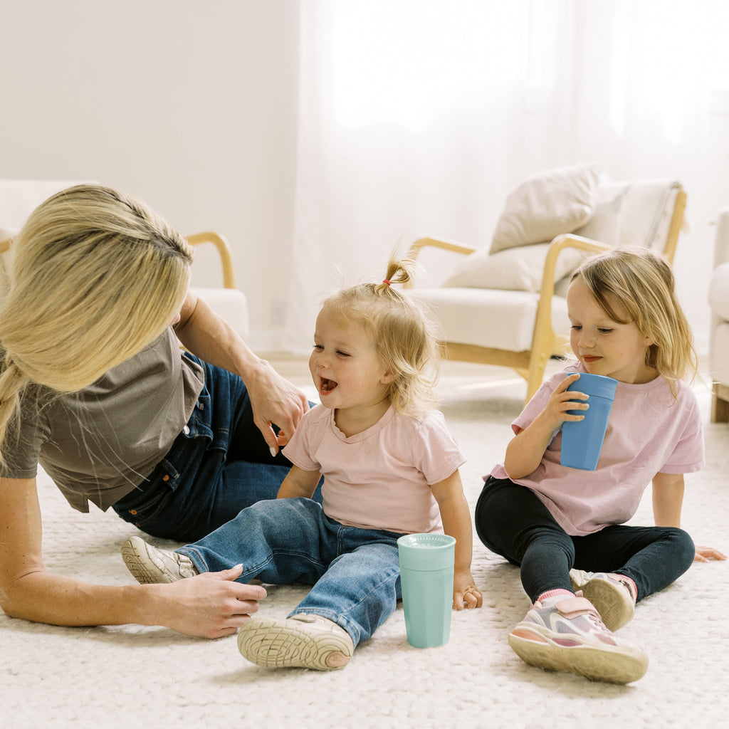 Milestones Cheers 360 Training Cup for Toddler/Baby, Leak-Free, Blue/Aqua, 10 Oz, 9M+, 2-Pack