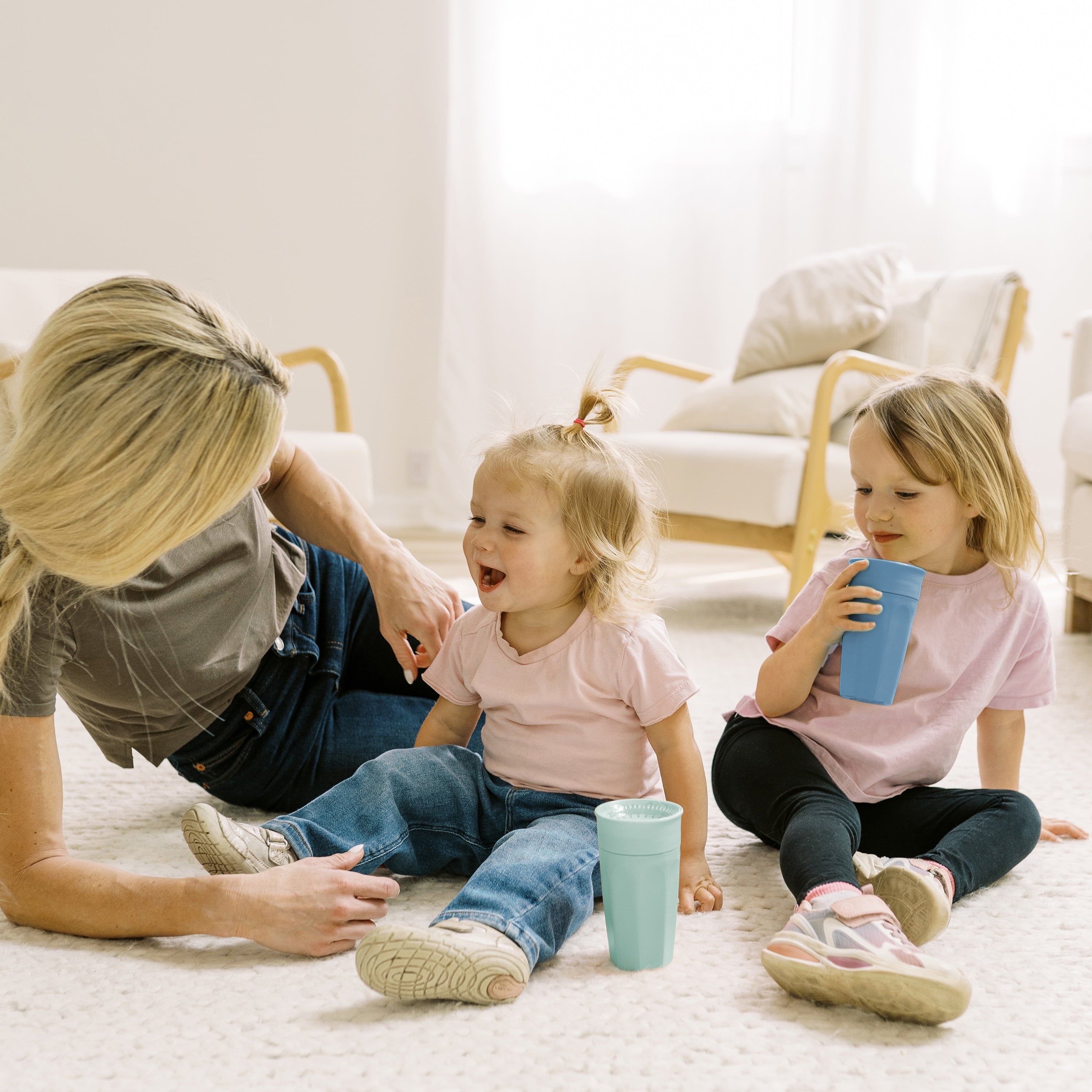 Milestones Cheers 360 Training Cup for Toddler/Baby, Leak-Free, Blue/Aqua, 10 Oz, 9M+, 2-Pack