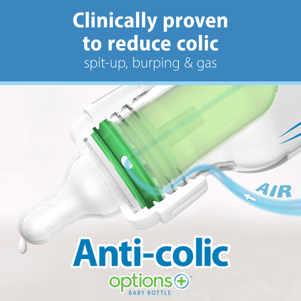 Natural Flow Anti-Colic Options+ Narrow Baby Bottle, 2Oz/60Ml, Preemie Flow, 0M+, 2 Pack