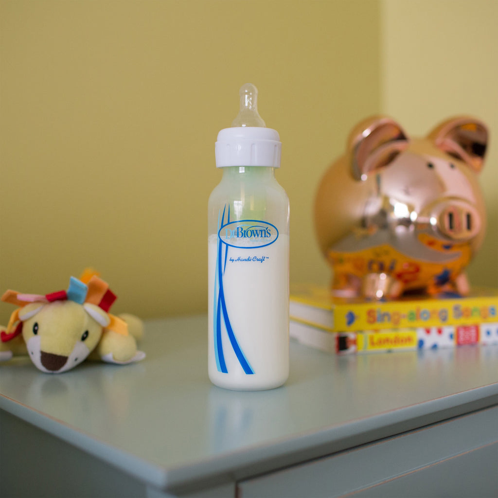 Natural Flow Level 2 Narrow Baby Bottle Nipple, Medium Flow, 3M+, 100% Silicone, 2-Pack