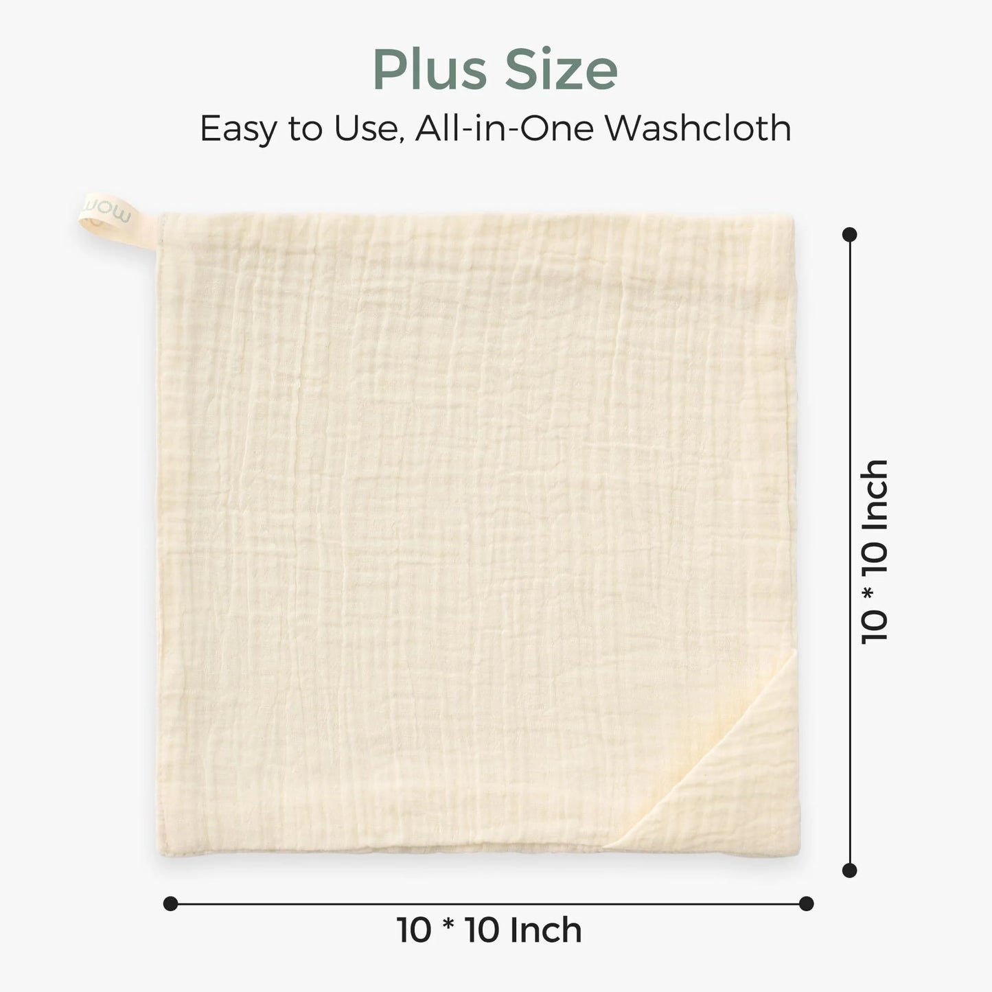 Momcozy Soft & Absorbent Baby Washcloths - 4 Layer Design| Medium Thickness| Premium Cotton for Newborns' Skin-Great for Bathing, Wiping & On-The-Go Use, Shower Gift and Essential(5 Pack, 10X11 Inch)