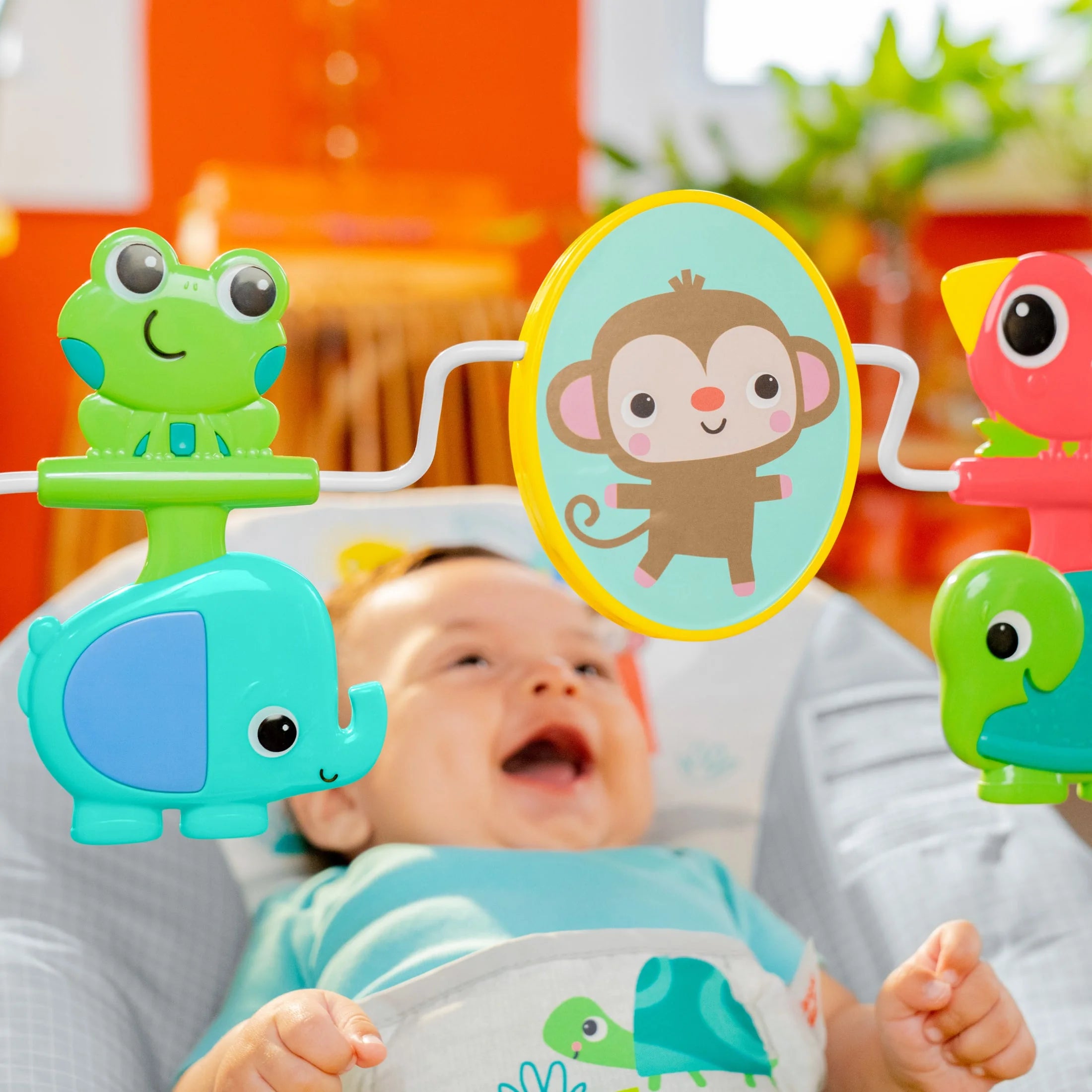 Playful Paradise Vibrating Baby Bouncer, Self Bounce, Unisex, Newborn +