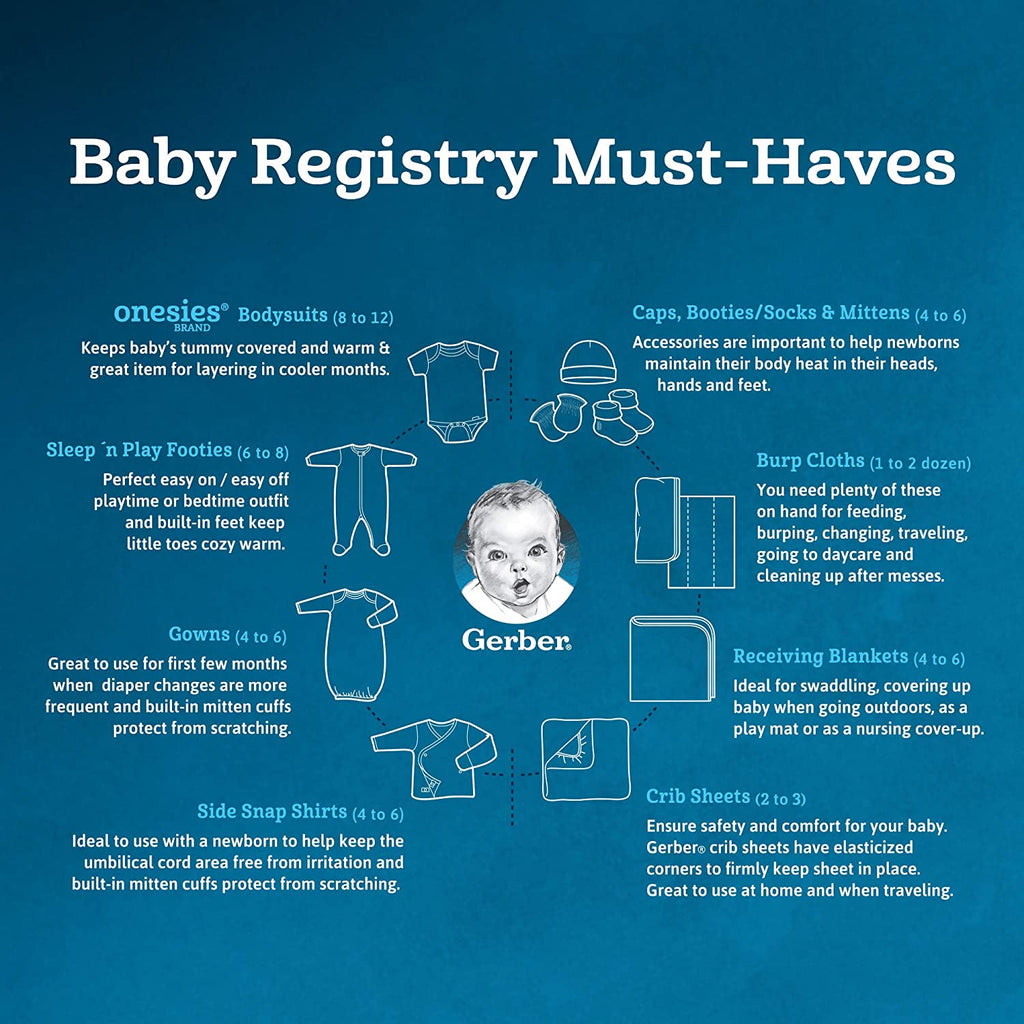 Baby 6-Pack Long-Sleeve Side-Snap Mitten-Cuff Shirt