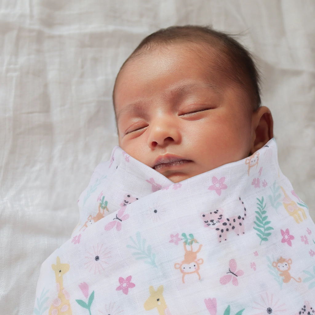 Single Pack Muslin Swaddle Blanket Jungle Girl