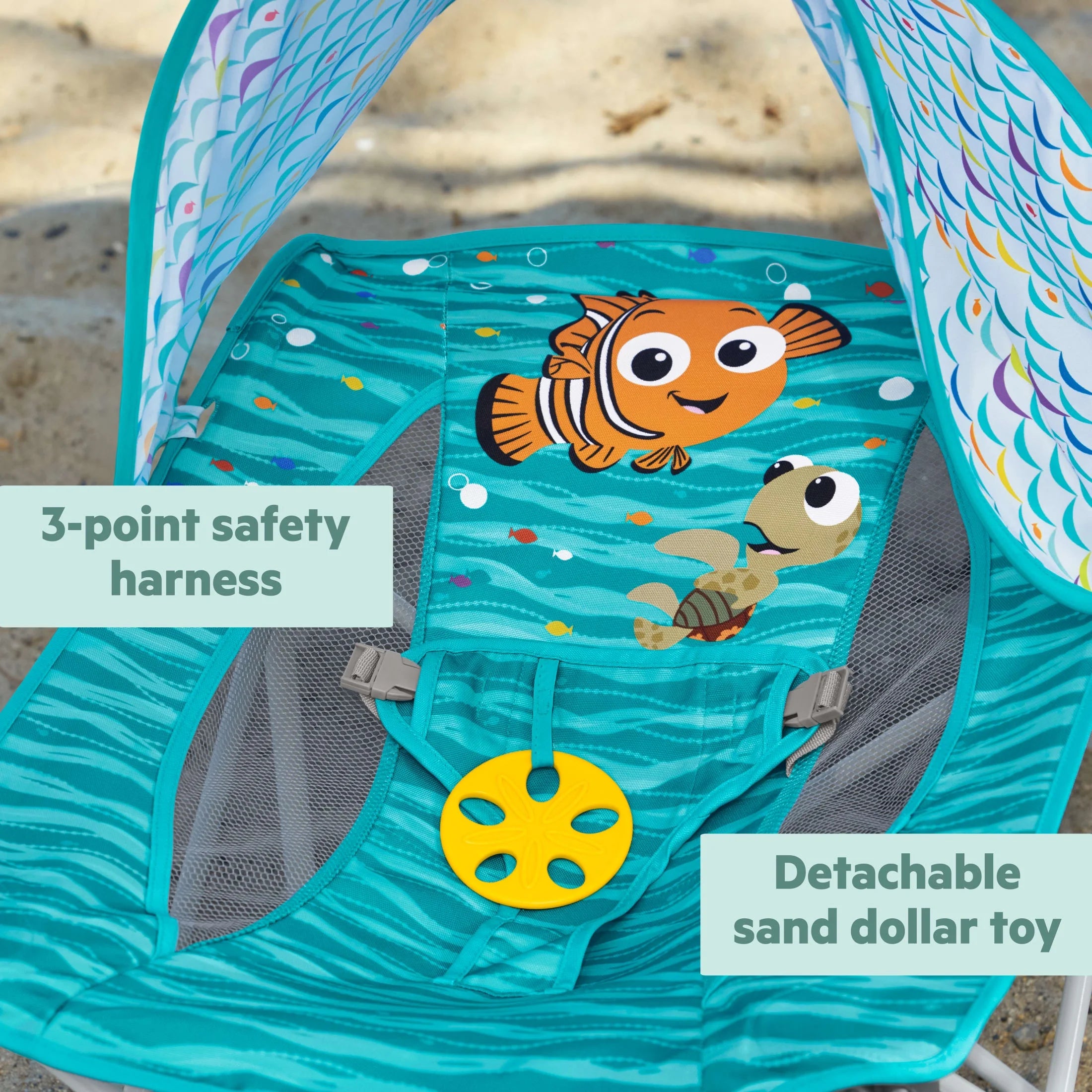 Disney Baby Finding Nemo Pop 'N Chill Travel Seat, Blue, Unisex, Newborn