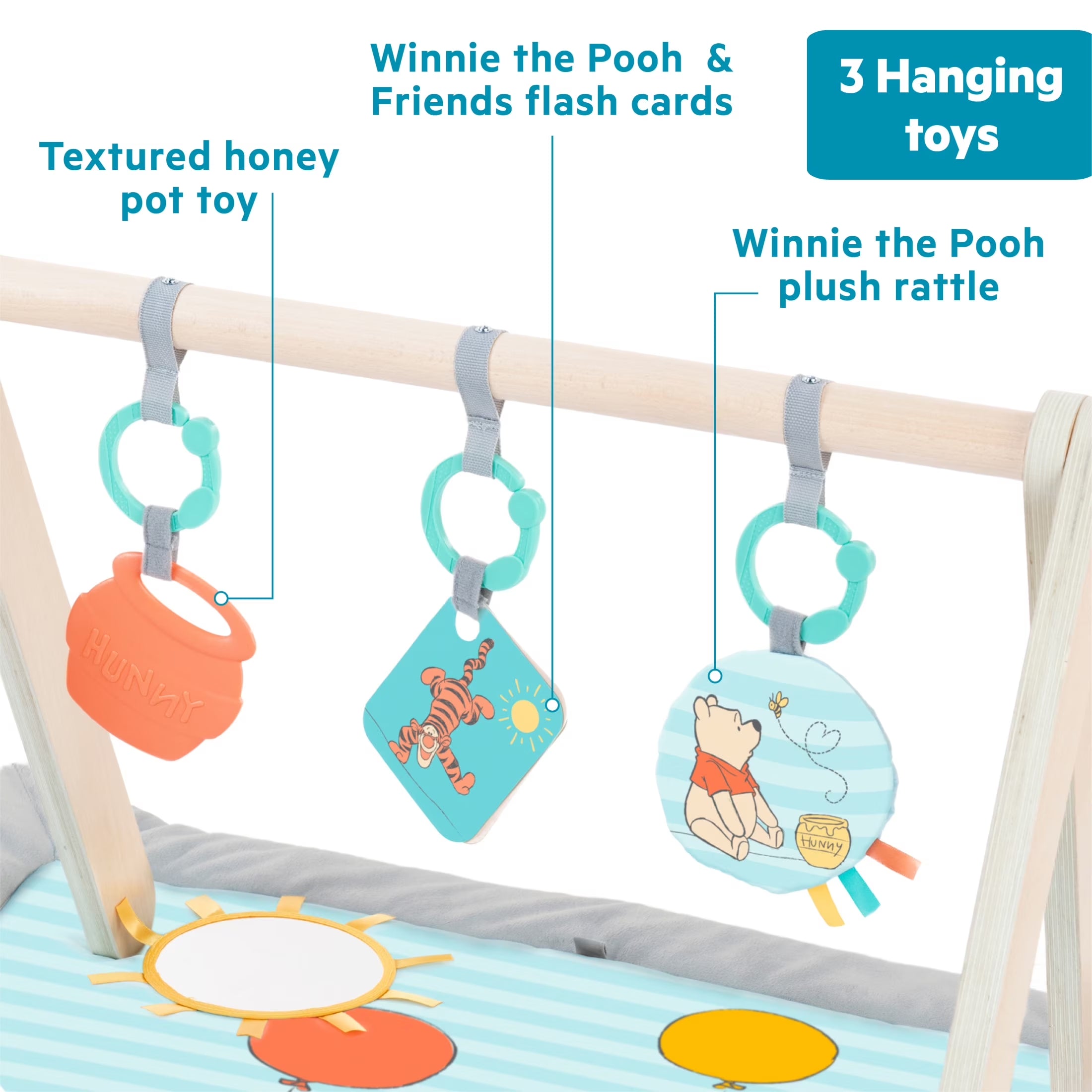 Disney WINNIE the POOH Once upon a Tummy Time Activity Gym, Blue, Newborn