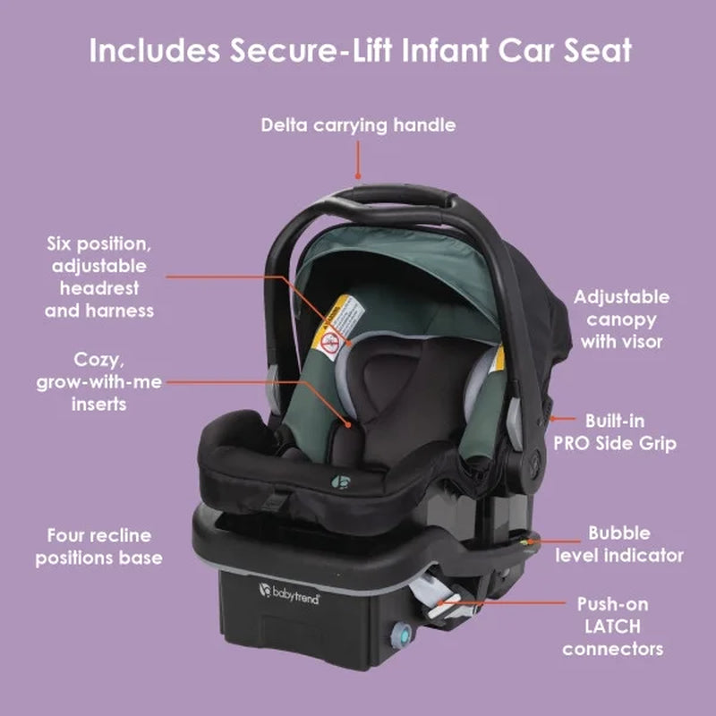 Baby Trend EZ Ride SE Travel System with Secure-Lift Infant Car Seat - Dash Sage