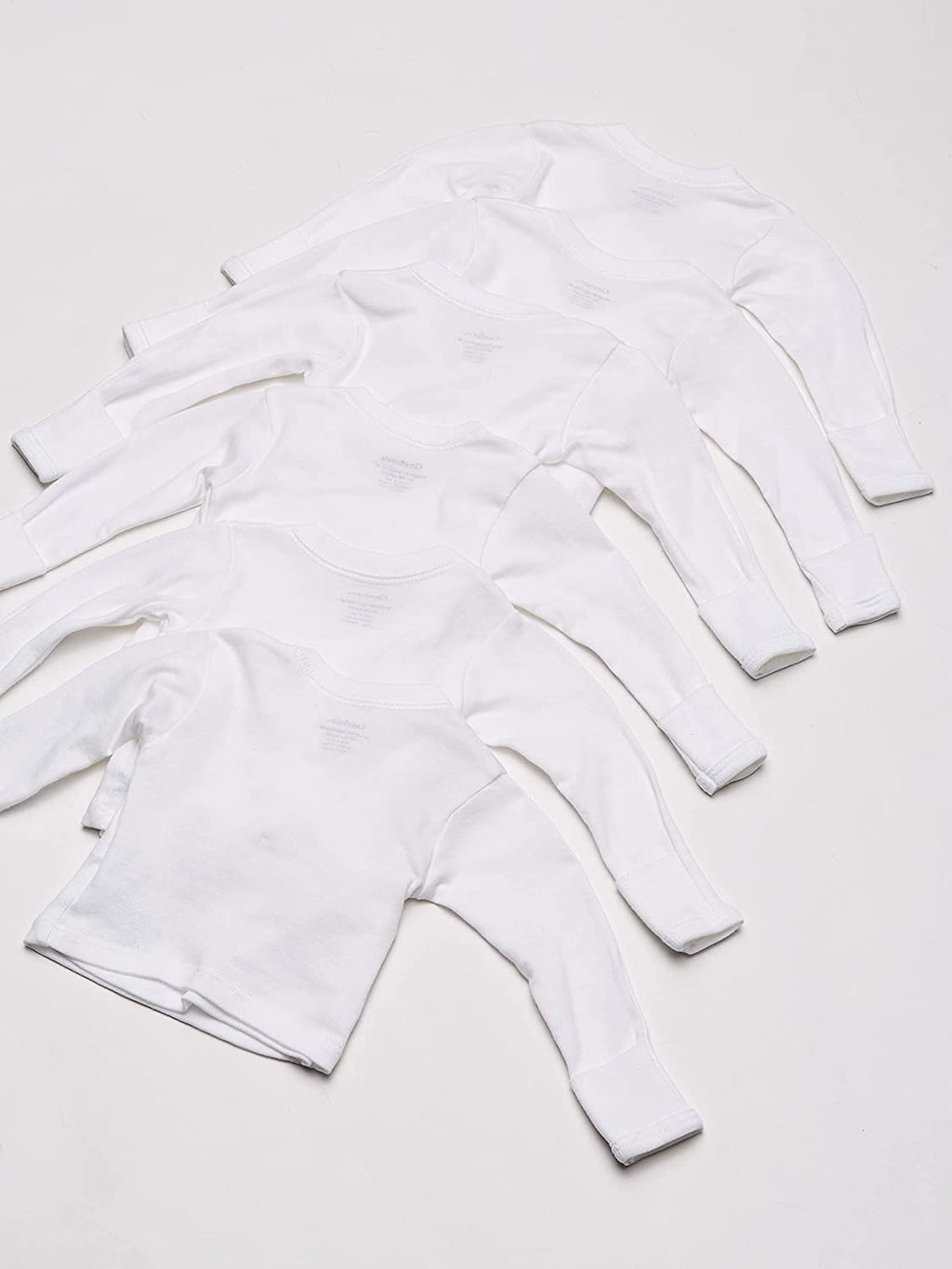 Baby 6-Pack Long-Sleeve Side-Snap Mitten-Cuff Shirt