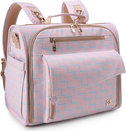 ALLCAMP Diaper Backpack, Waterproof Large Capacity Baby Bag, Multi-Function Nappy Bag with Stroller Hooks, Convertible Tote