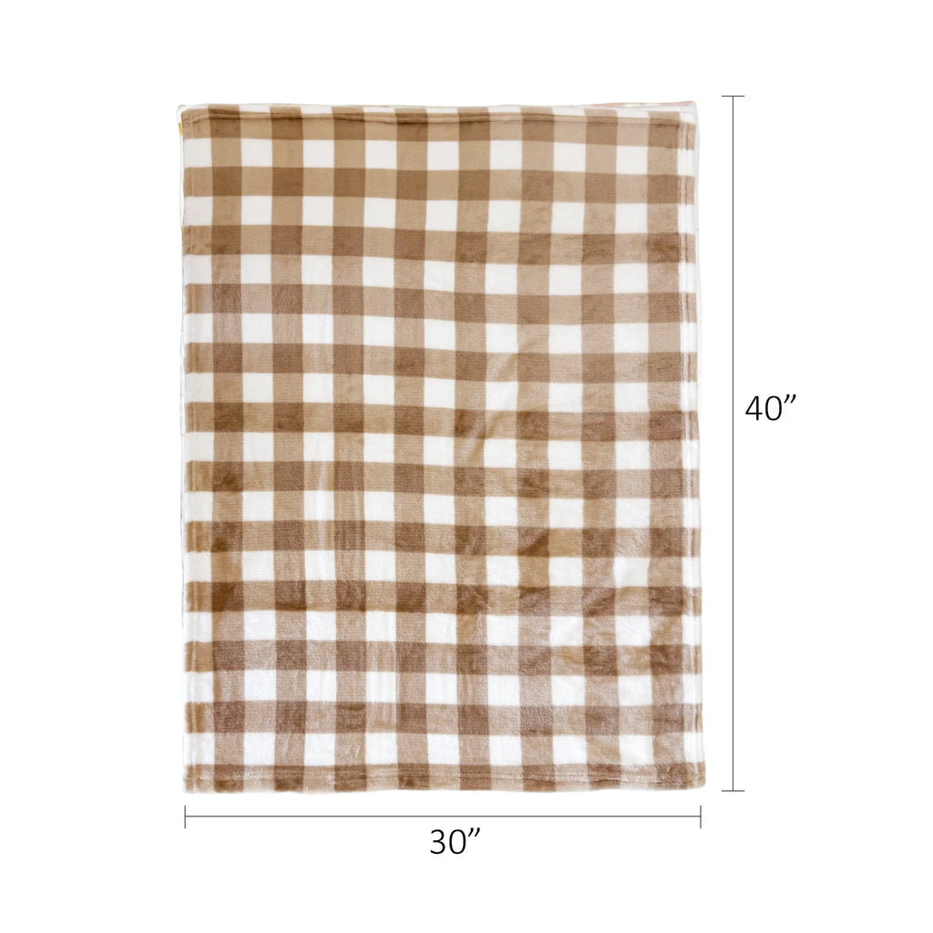 Baby Blanket and Bear Plush Toy Set, Brown, 2 Pieces