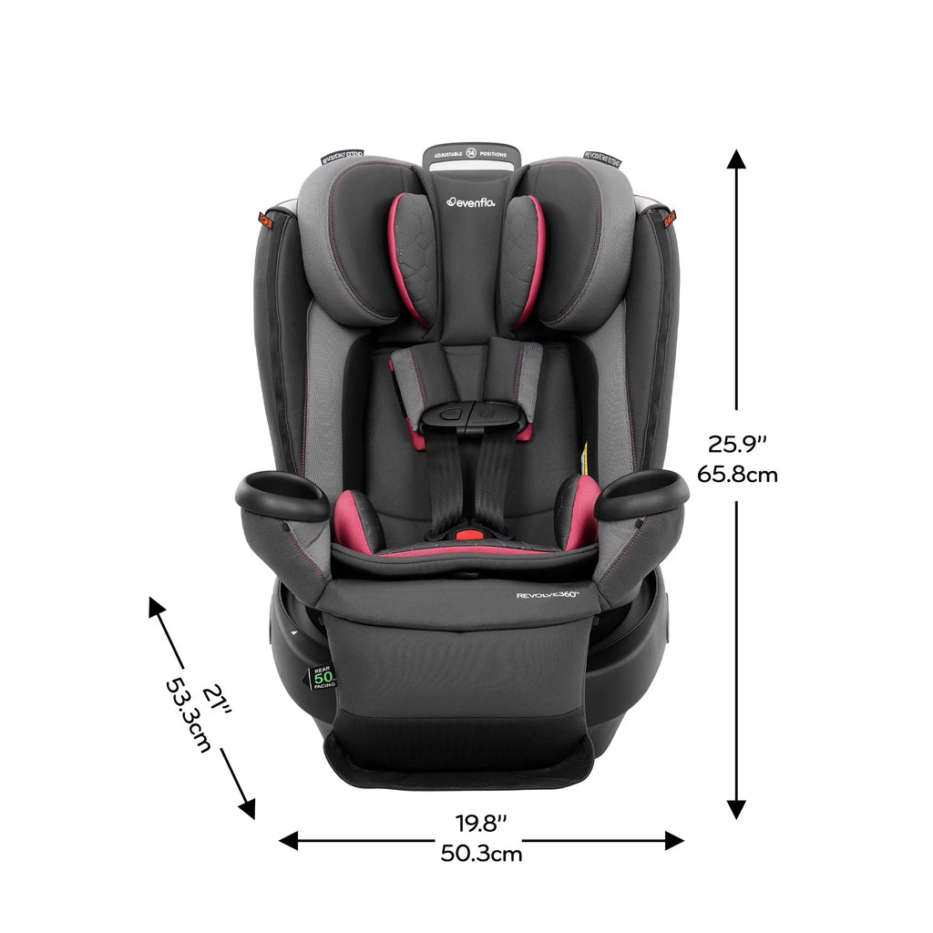 Revolve360 Extend All-In-One Rotating Car Seat with Quick Clean Cover, Rowe Pink