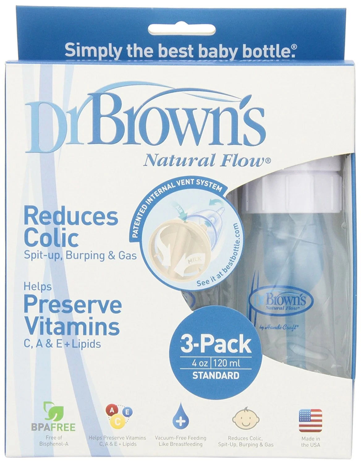 BPA Free Polypropylene Natural Flow Standard Neck Bottle, 4 Oz - 3-Pack + Yes to Coconuts Moisturizing Single Use Mask